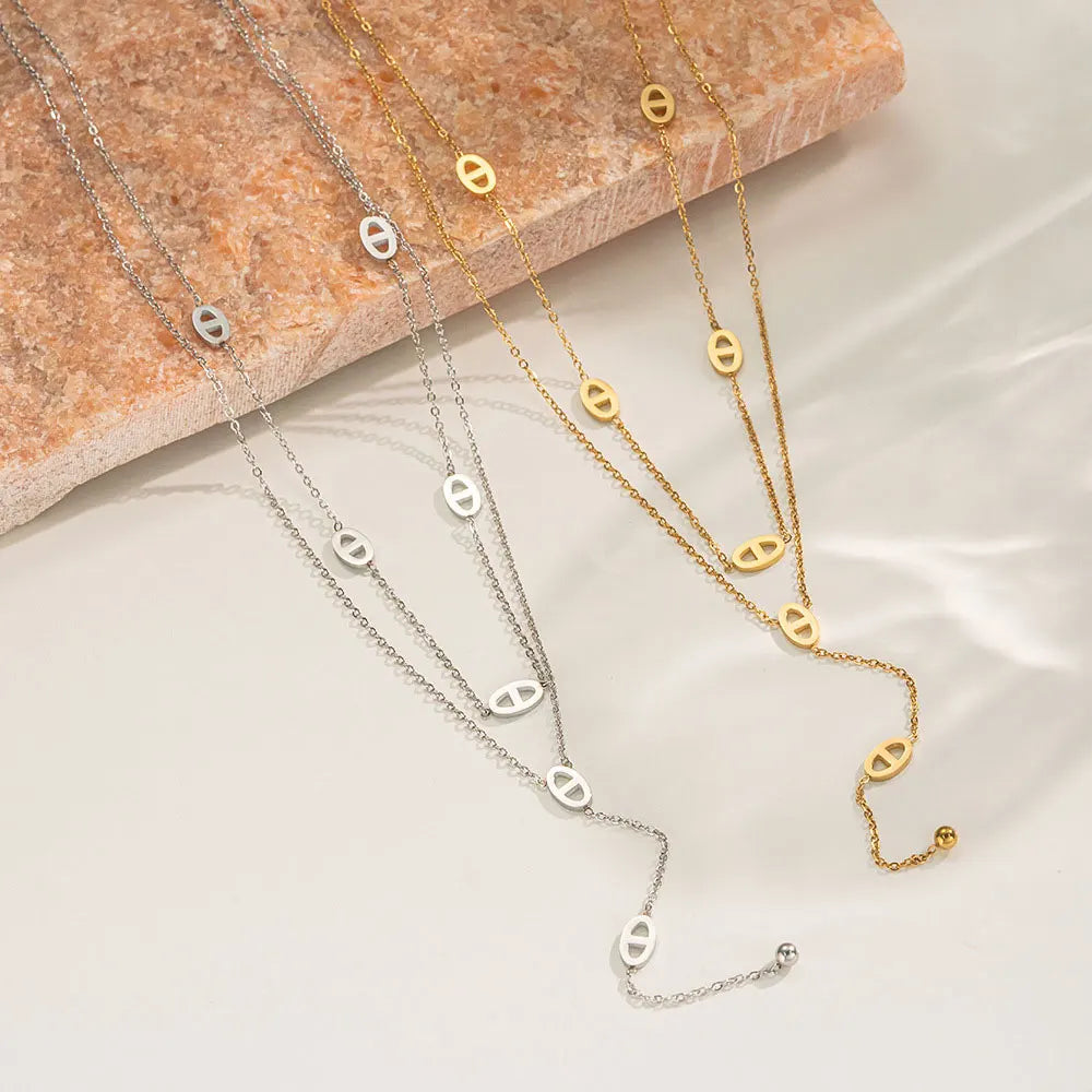 Collier long en Y maillons ovales – vue 6