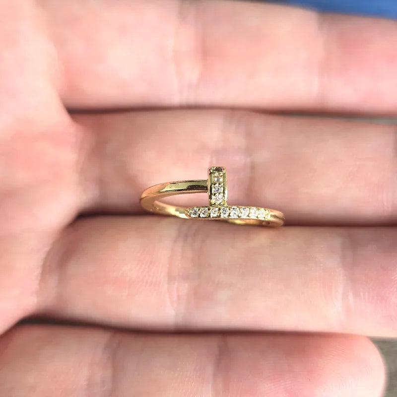 Bague ouverte dorée ajustable - Harmonia Ibiza