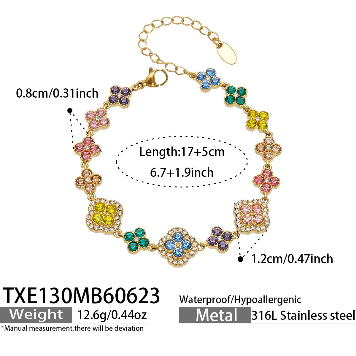 Parure zircons colorés