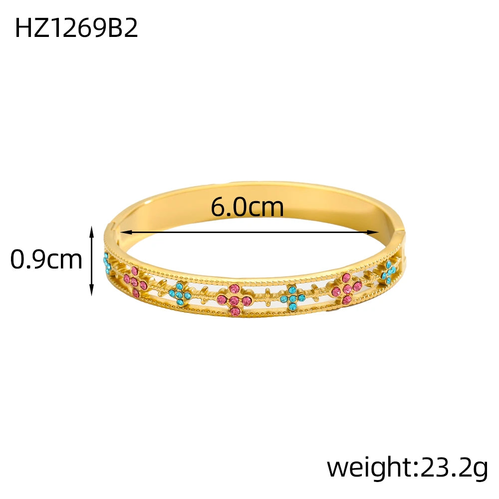 Bracelet trèfle à quatre feuilles zircon – modèle 11