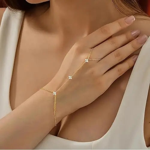 Bracelet chaîne feuille porte-bonheur – modèle 4
