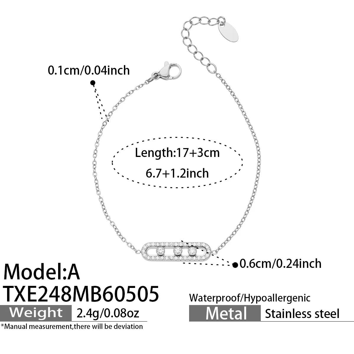 Parure collier, bracelet et bague zircon – modèle 6