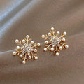 Boucles d'oreilles clous flocon de neige zircon – modèle 1