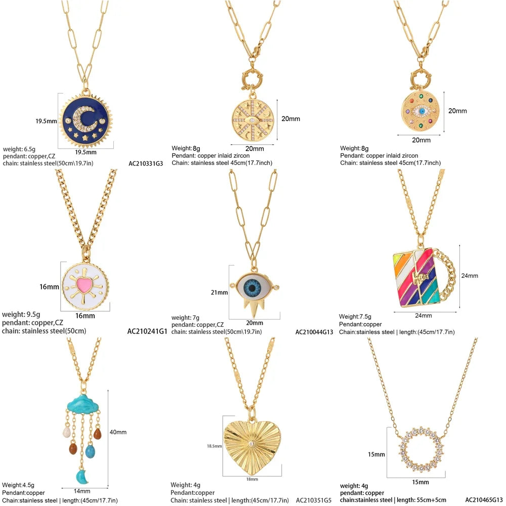 Collier pendentif cœur, étoile et mauvais œil – vue 6
