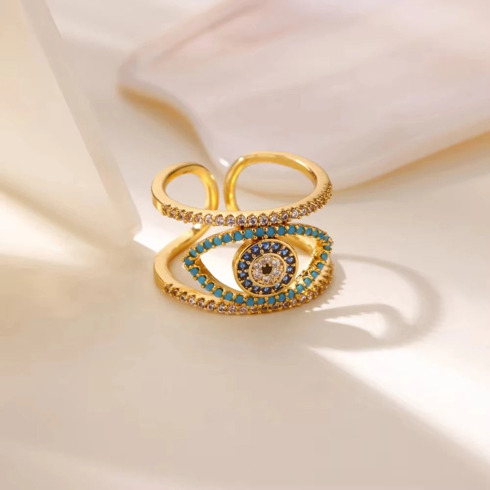 Bague œil protecteur acier inoxydable ajustable - Harmonia Ibiza