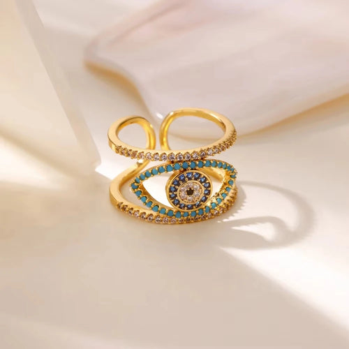 Bague œil protecteur acier inoxydable ajustable - Harmonia Ibiza