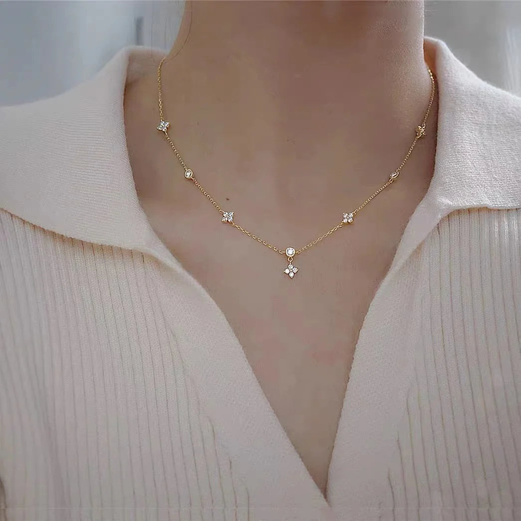 Collier ras-du-cou fleur zircon - Harmonia Ibiza