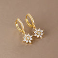 Boucles d'oreilles pendantes étoiles zircon – Doré – modèle 1