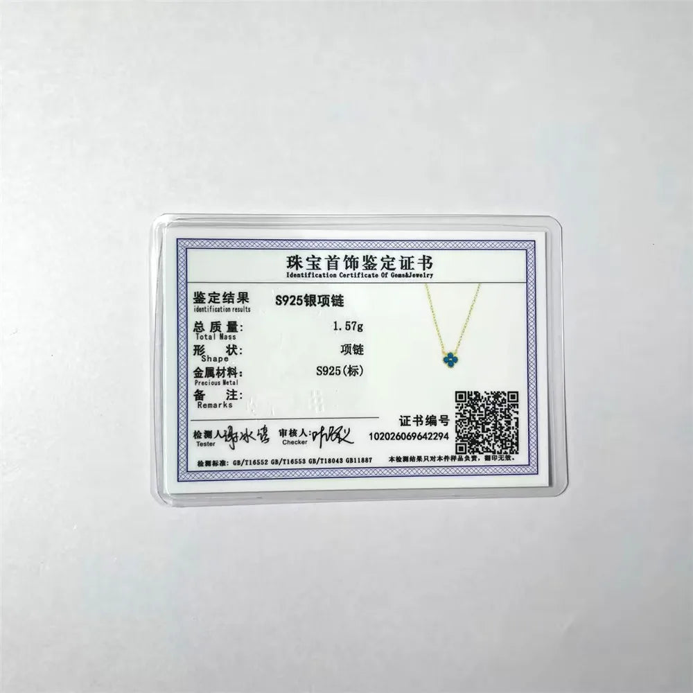 Collier trèfle porte-bonheur turquoise – vue 6