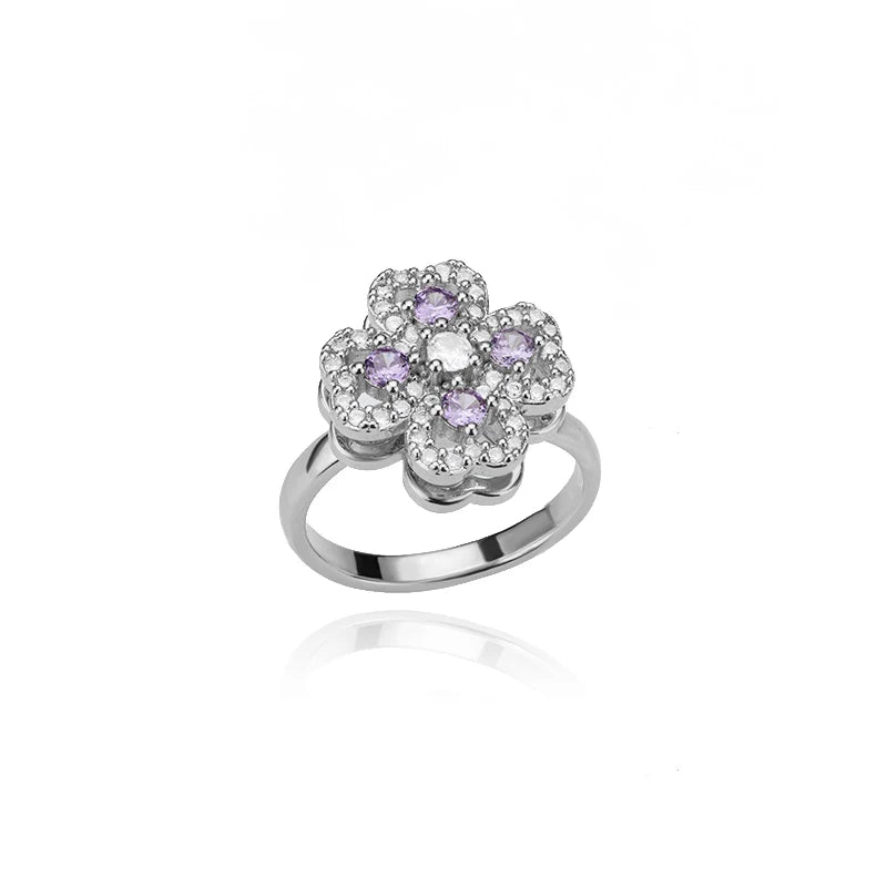 Bague anti-stress spinner trèfle doré – modèle 7