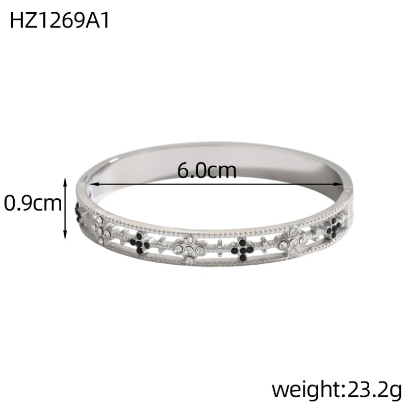Bracelet trèfle à quatre feuilles zircon – modèle 3