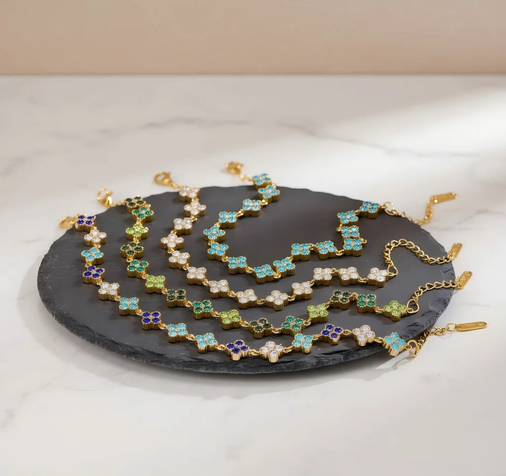 Ensemble bracelet et collier plaqué or 18 carats - Harmonia Ibiza