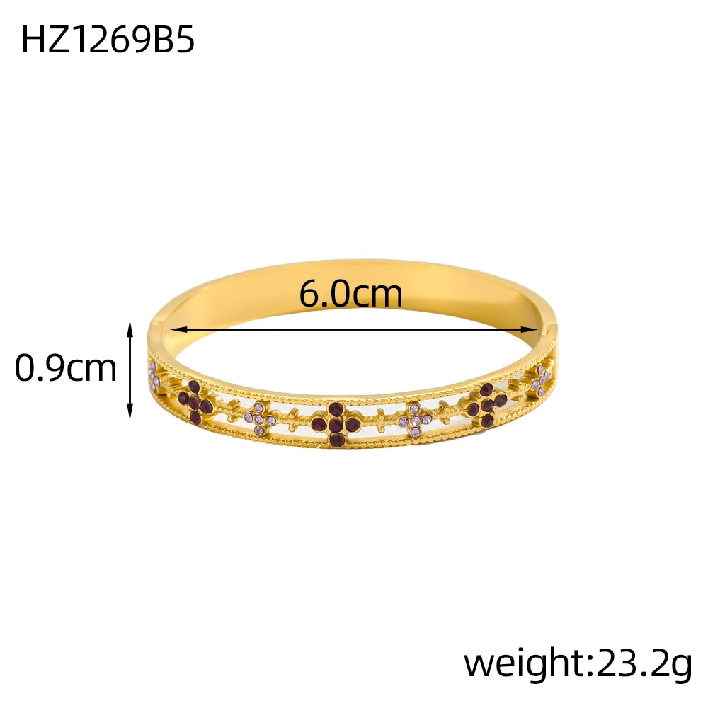 Bracelet trèfle à quatre feuilles zircon – modèle 10