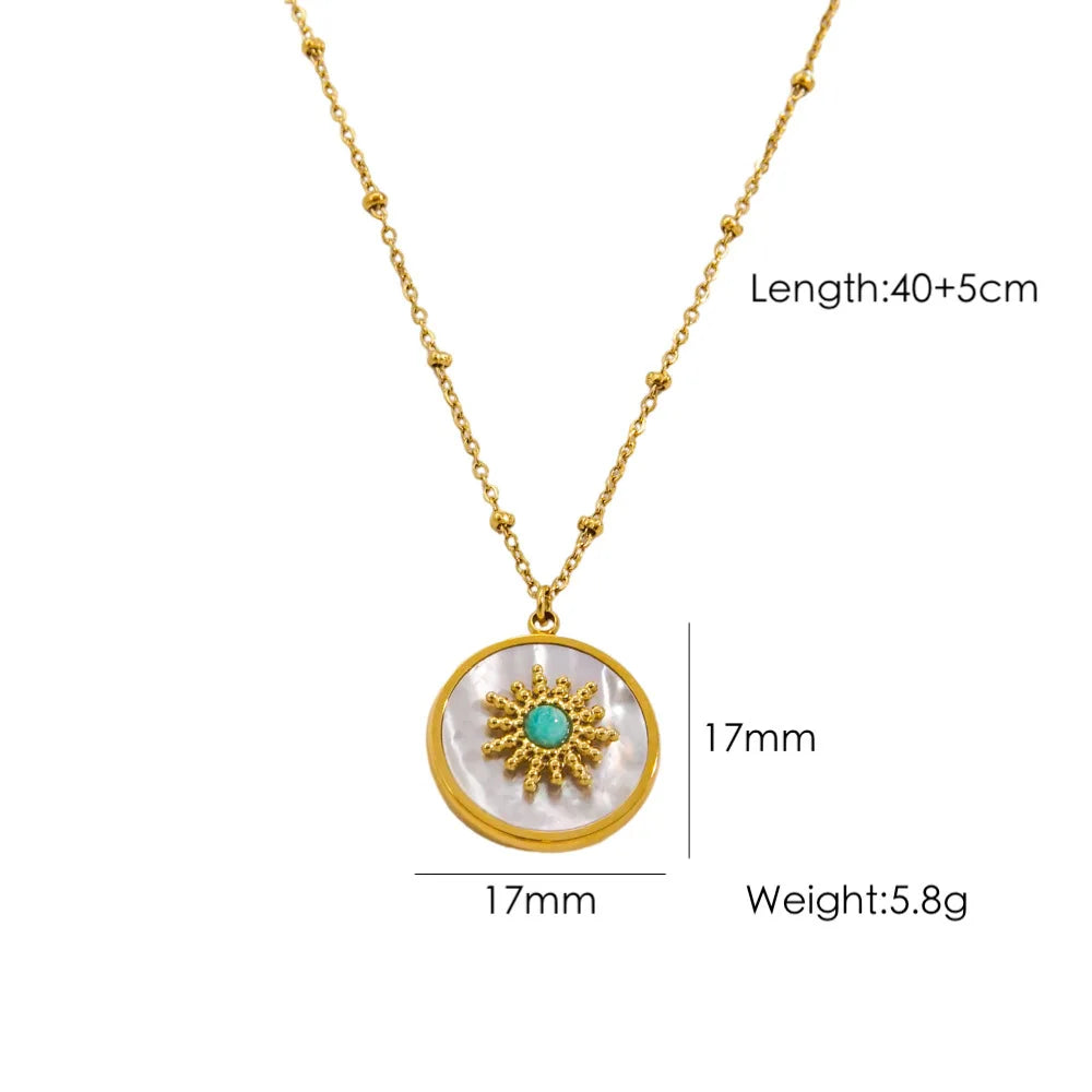 Breloque pendentif rond acier inoxydable – modèle 24