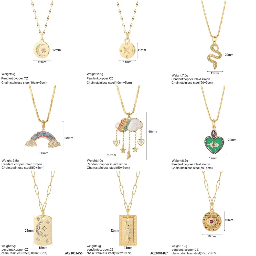 Collier pendentif cœur, étoile et mauvais œil – vue 4