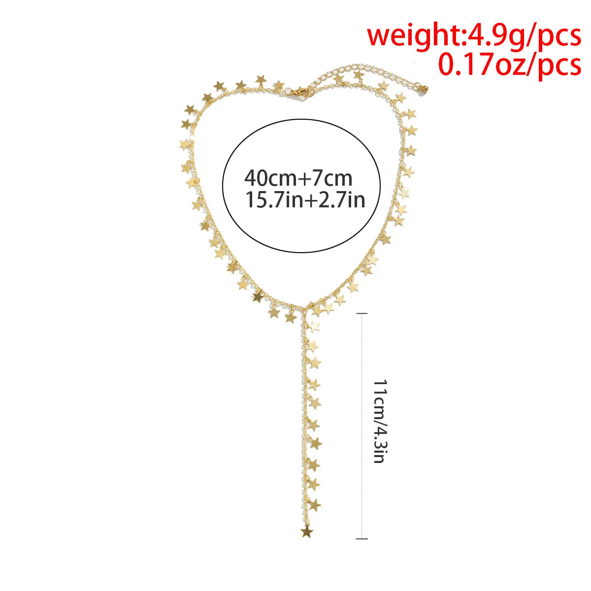 Collier pendentif pentagramme et pampille – vue 2