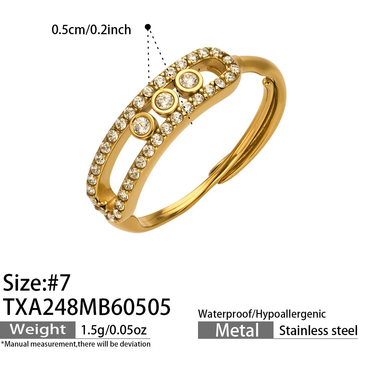 Parure collier, bracelet et bague zircon – modèle 7