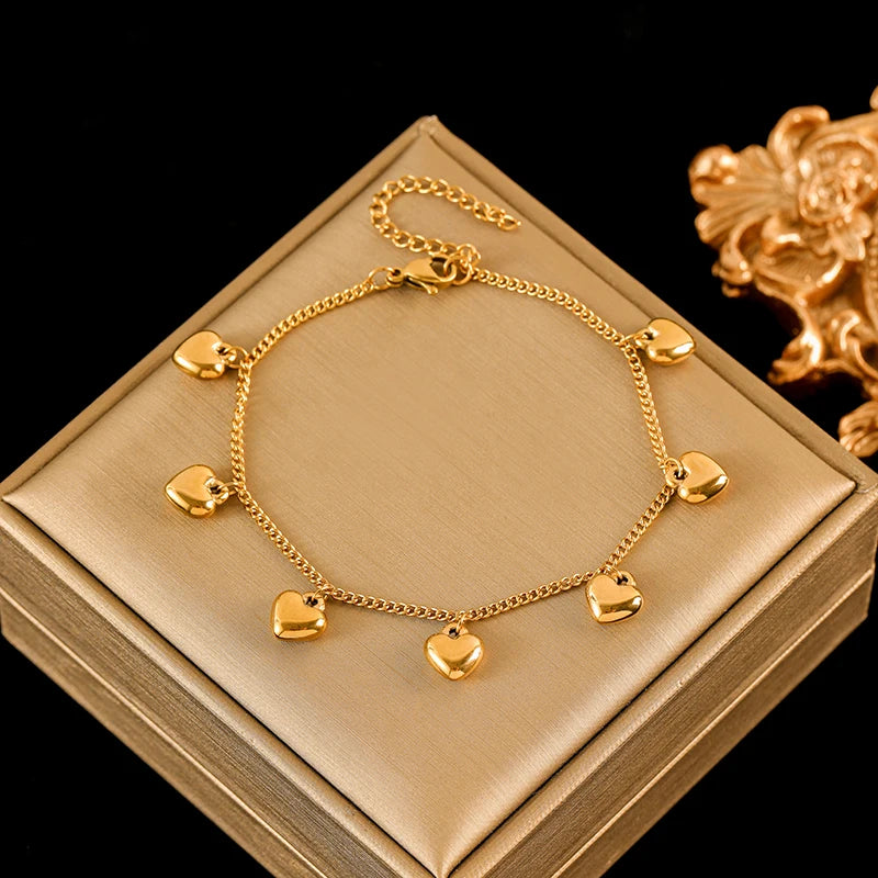 Bracelet à breloques fleurs doré – modèle 7