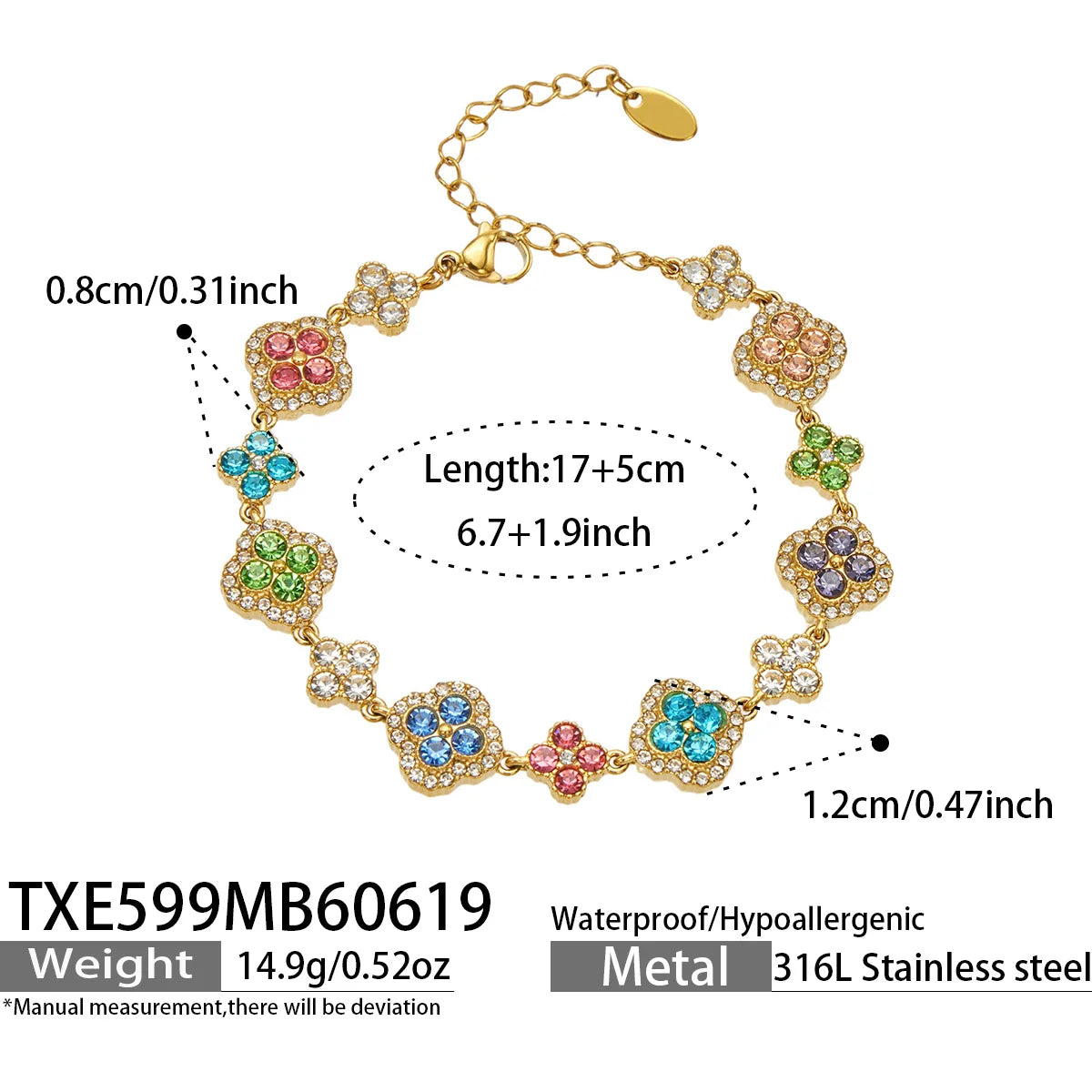Parure zircons multicolores