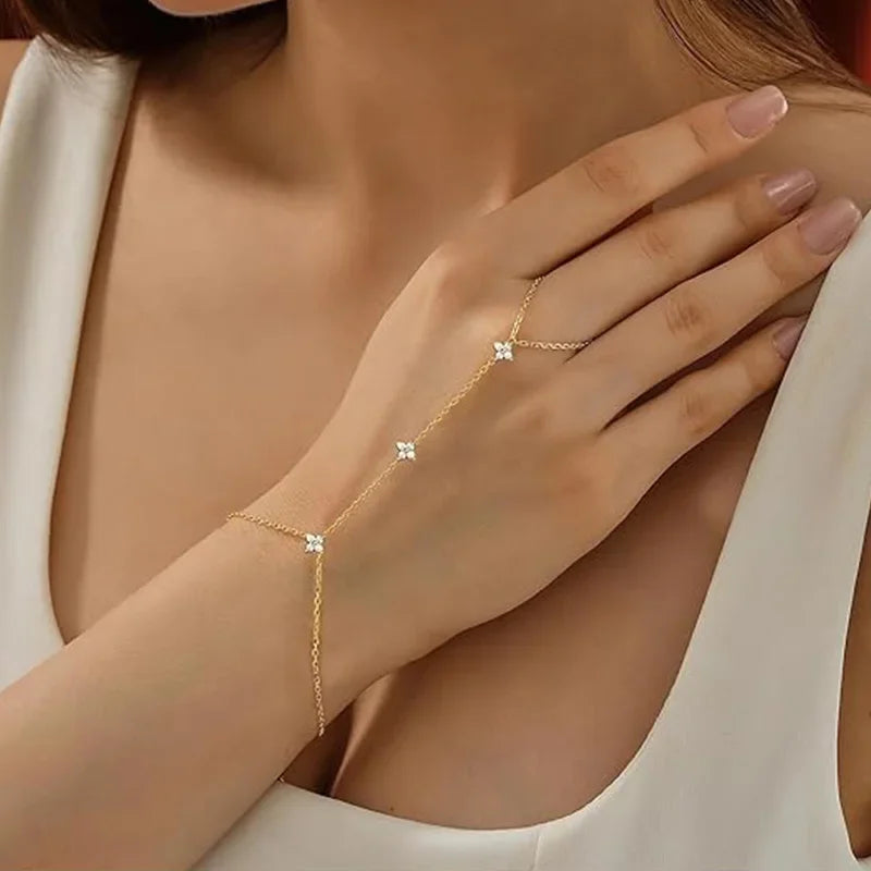 Bracelet chaîne feuille porte-bonheur – vue 6