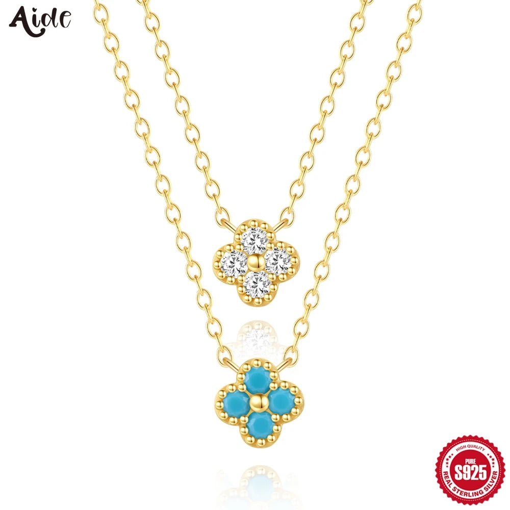 Collier trèfle porte-bonheur turquoise – Harmonia Ibiza