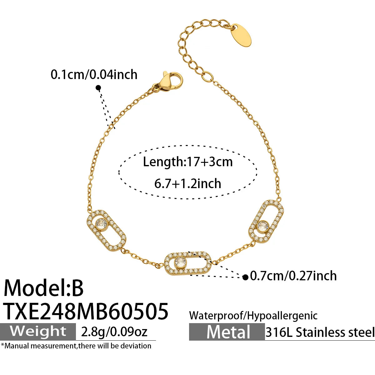 Parure collier, bracelet et bague zircon – modèle 3