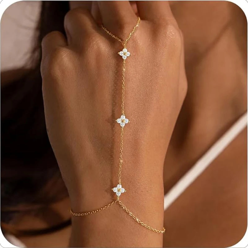 Bracelet chaîne feuille porte-bonheur – Harmonia Ibiza