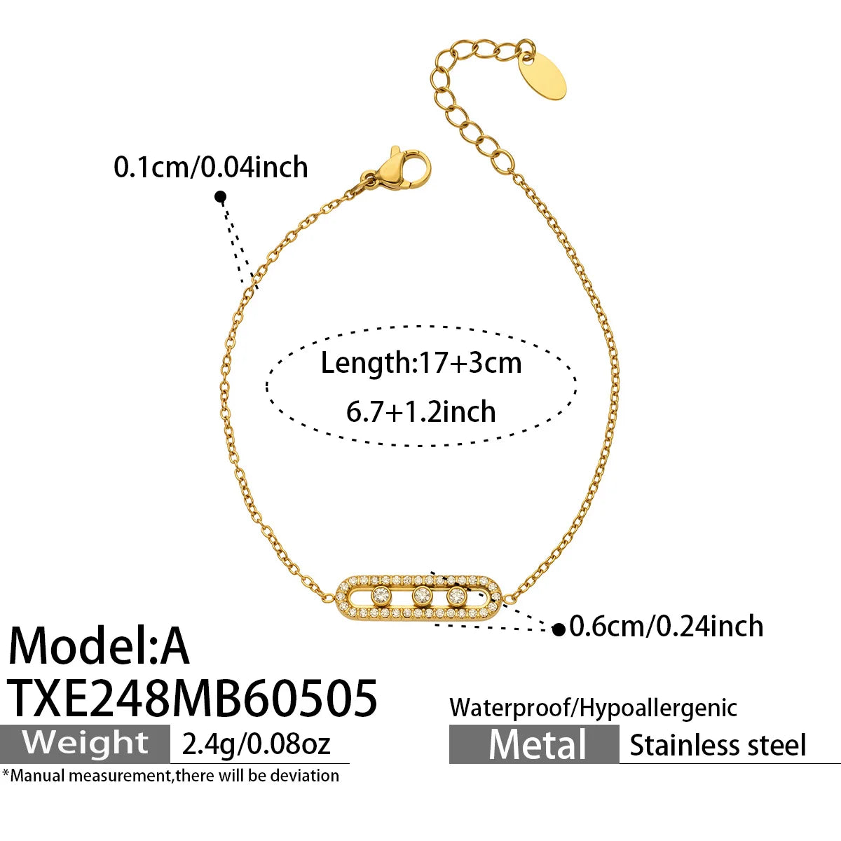 Parure collier, bracelet et bague zircon – modèle 5