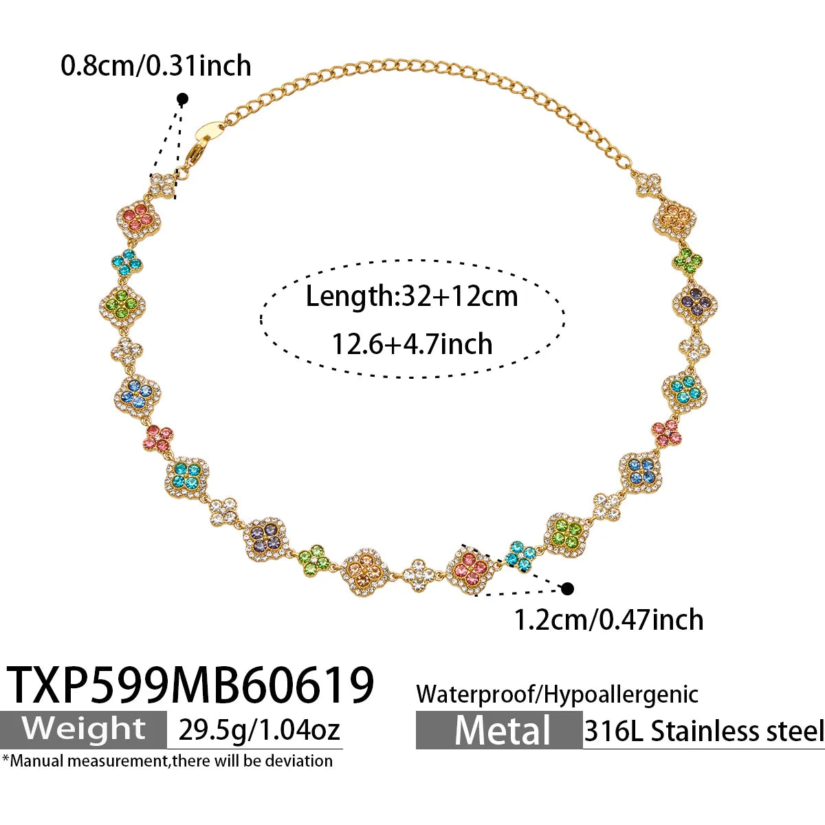 Parure zircons multicolores
