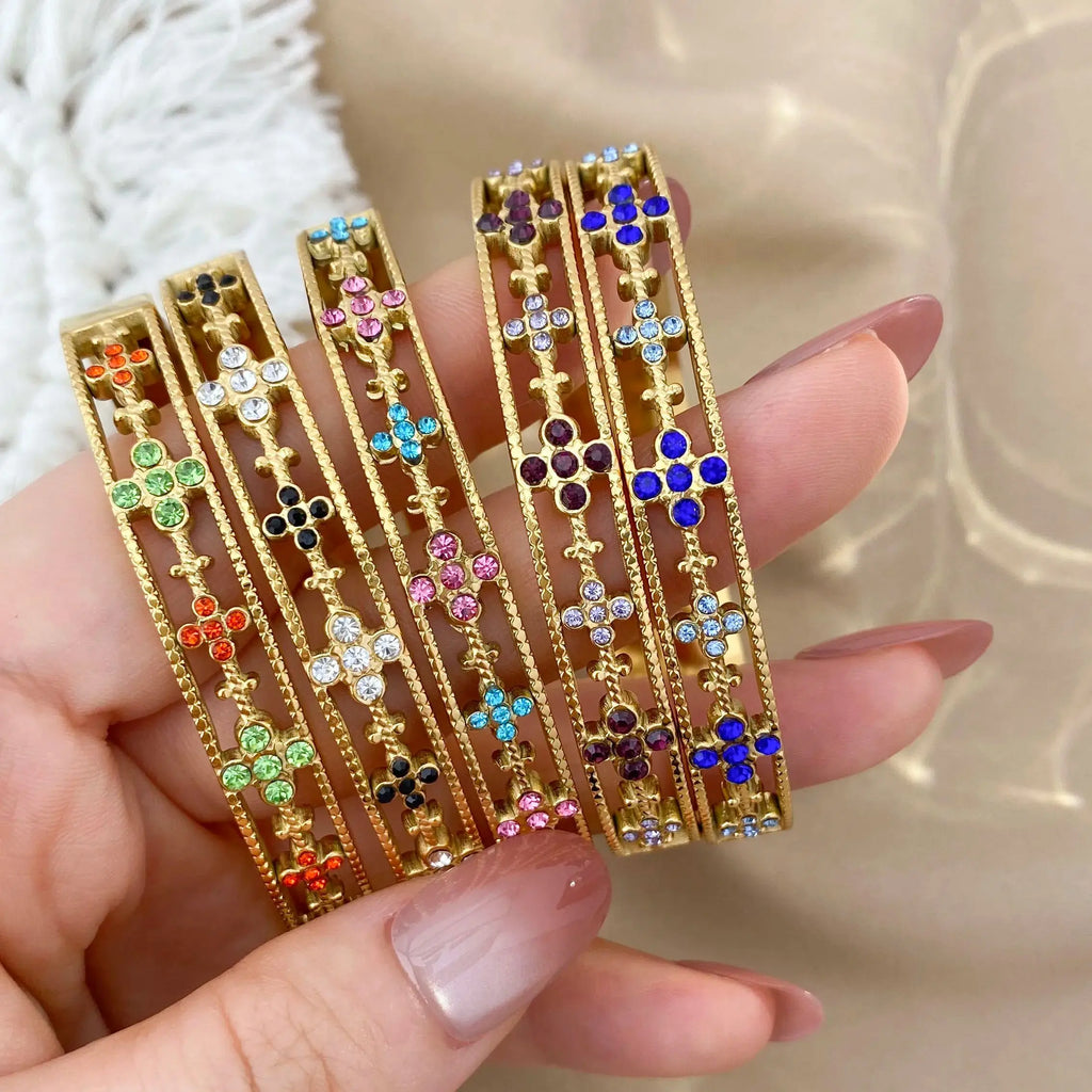 Bracelet trèfle à quatre feuilles zircon – vue 2