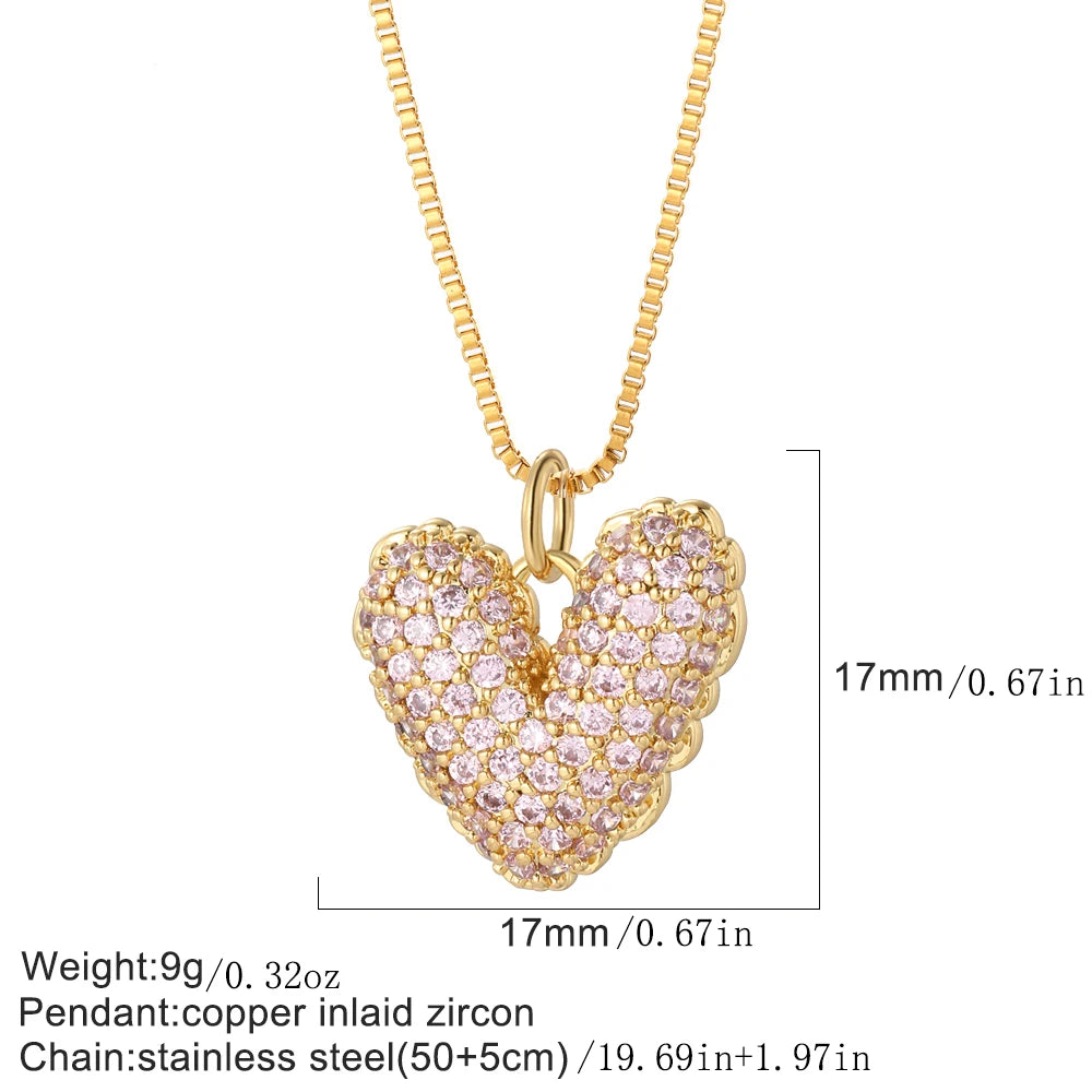 Collier long mauvais œil et cœur doré – modèle 25