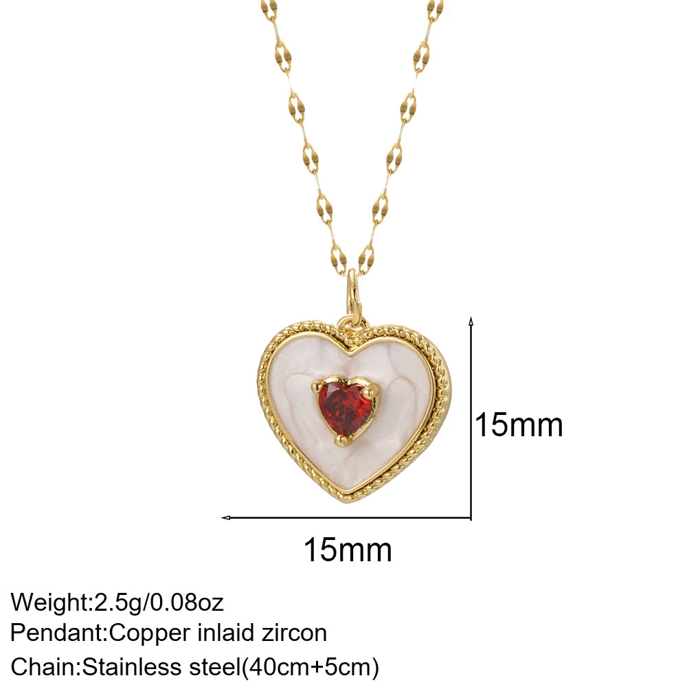 Collier long mauvais œil et cœur doré – modèle 8