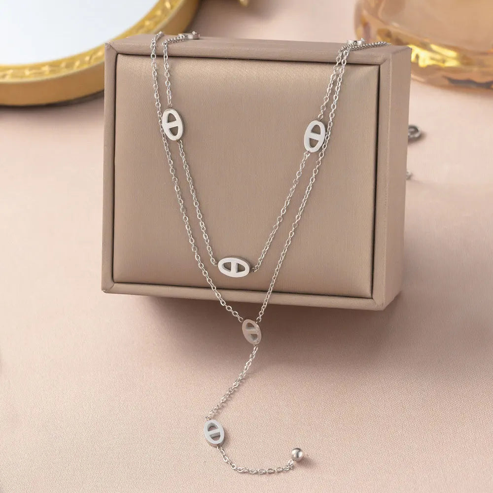 Collier long en Y maillons ovales – vue 5