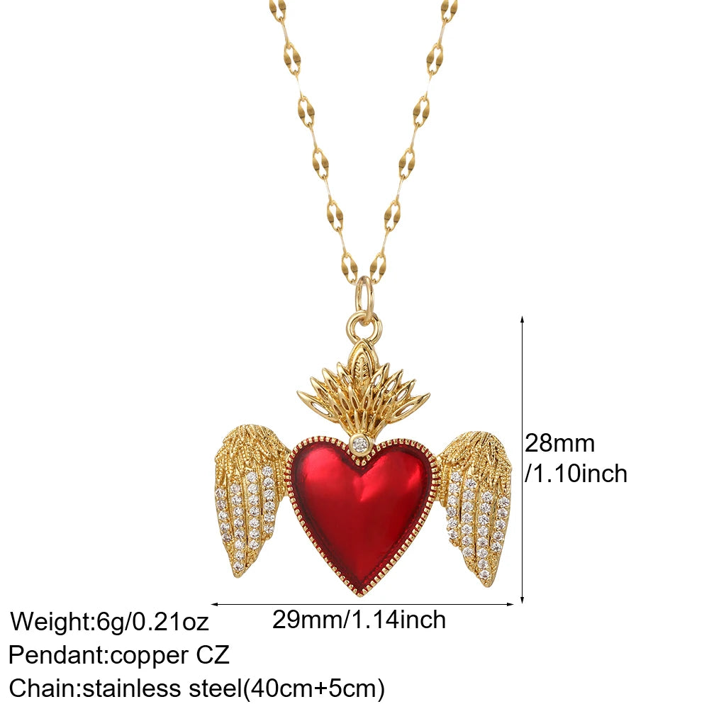 Collier long mauvais œil et cœur doré – modèle 18