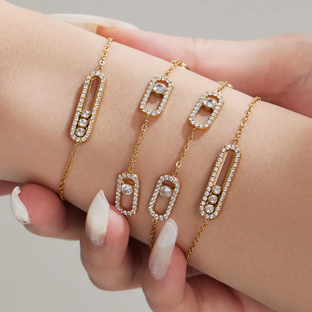 Parure collier, bracelet et bague zircon – vue 6