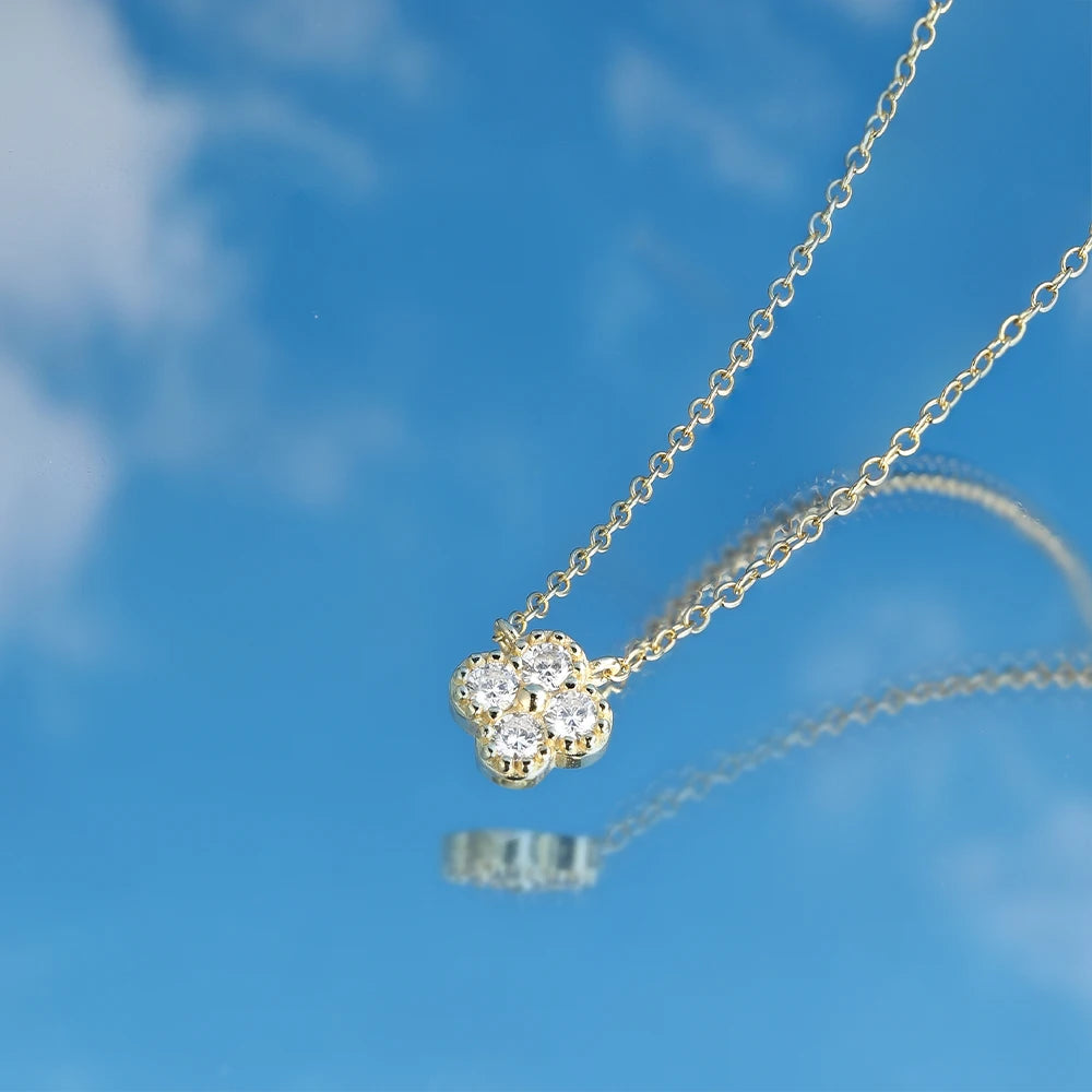 Collier trèfle porte-bonheur turquoise – vue 3