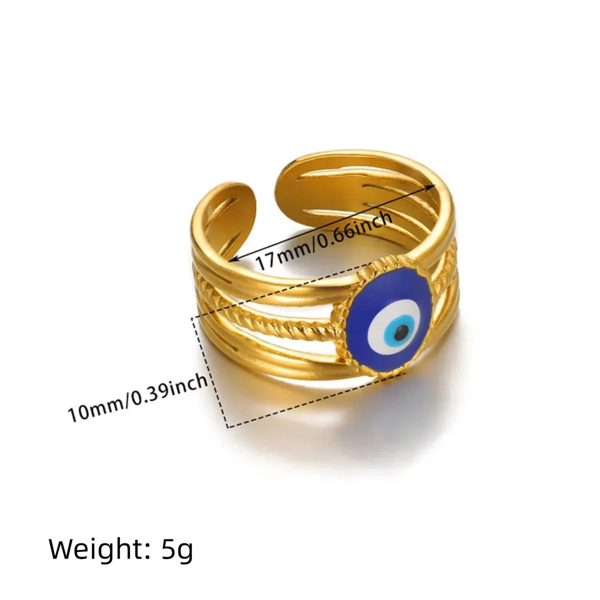 Bague œil protecteur acier inoxydable ajustable - Harmonia Ibiza