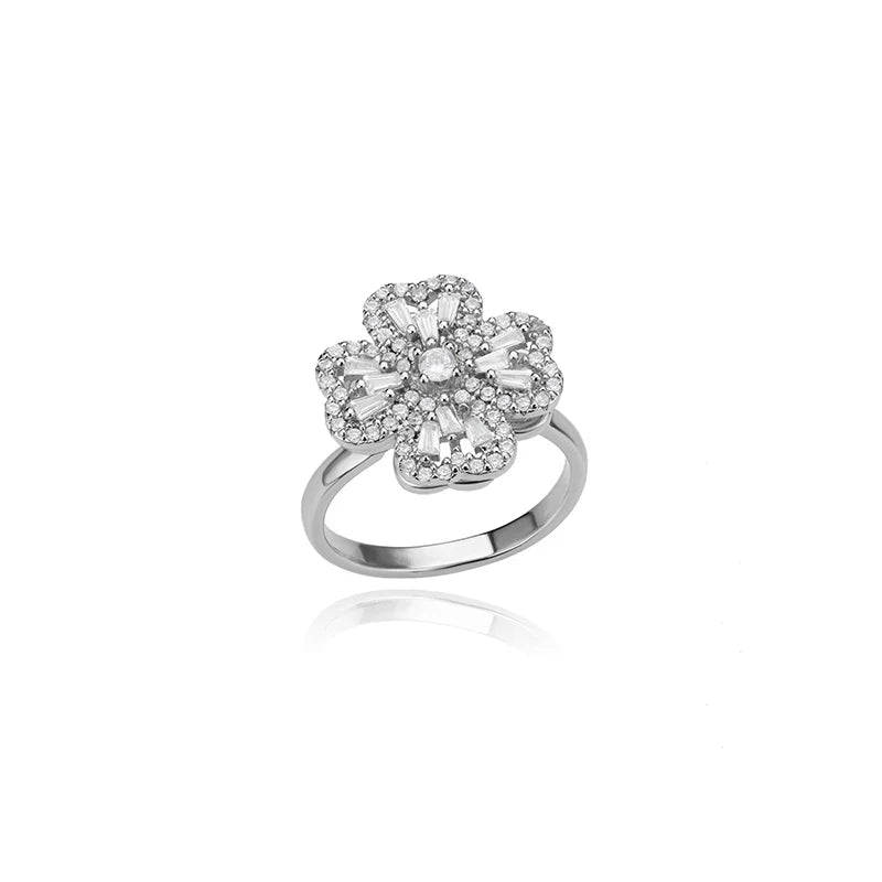Bague anti-stress spinner trèfle doré – modèle 4