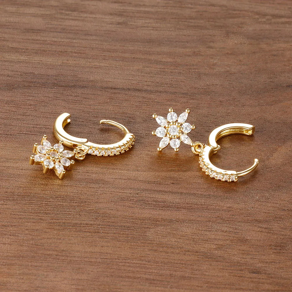 Boucles d'oreilles pendantes étoiles zircon – vue 5
