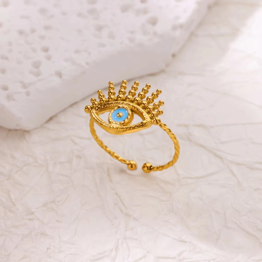 Bague œil protecteur acier inoxydable ajustable - Harmonia Ibiza
