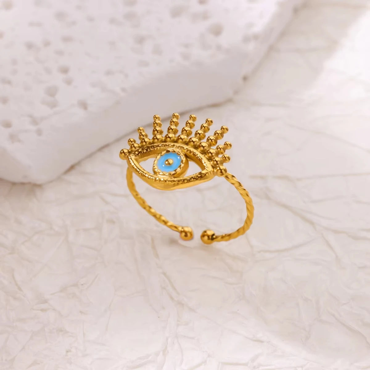 Bague œil protecteur acier inoxydable ajustable - Harmonia Ibiza