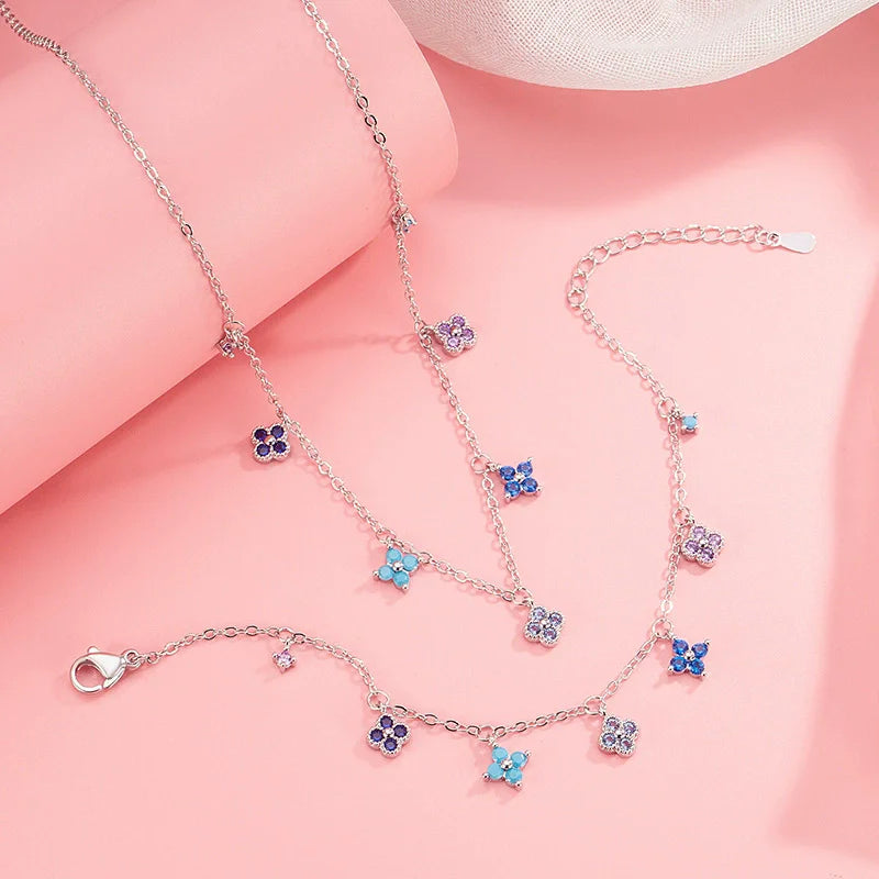 Parure argent sterling 925 trèfle - Harmonia Ibiza