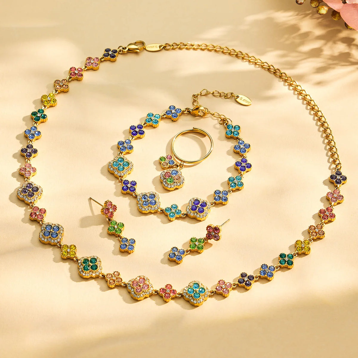 Parure zircons colorés – vue 3