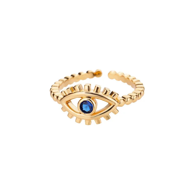 Bague œil protecteur acier inoxydable ajustable - Harmonia Ibiza
