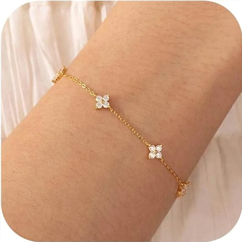 Bracelet chaîne feuille porte-bonheur – modèle 2