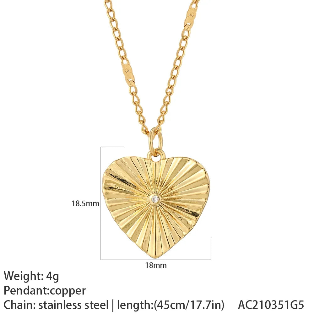 Collier pendentif cœur, étoile et mauvais œil – modèle 2