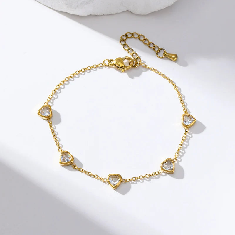 Bracelet à breloques fleurs doré – vue 2