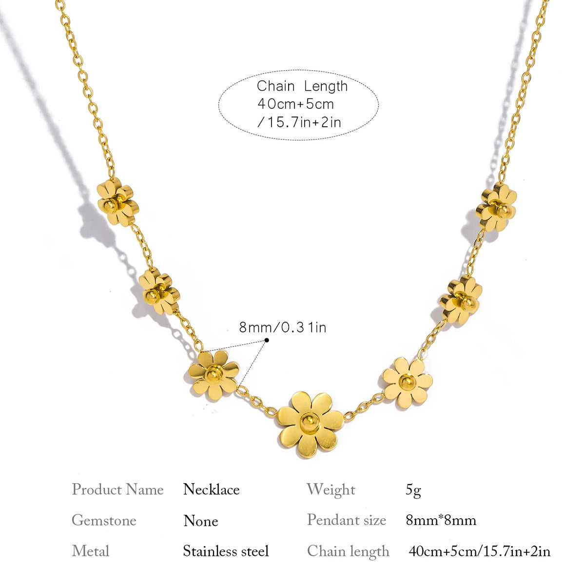 Collier marguerite doré – Modèle 5