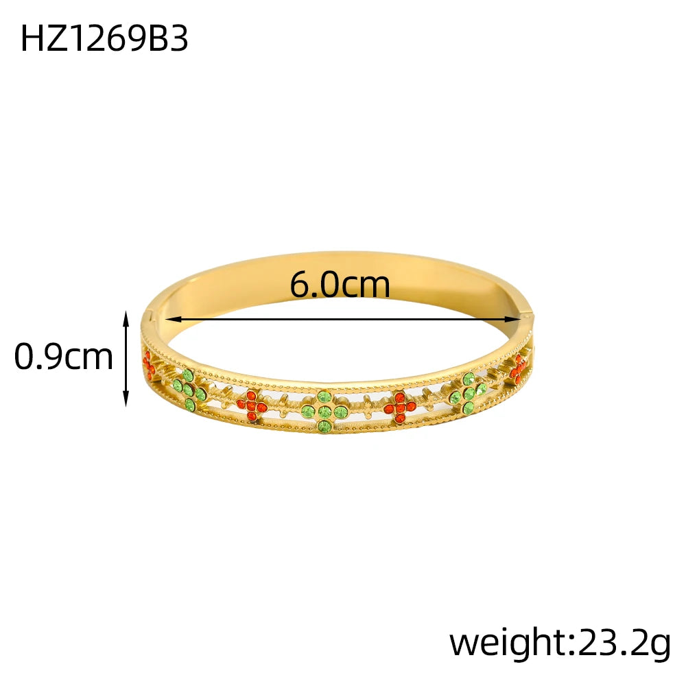 Bracelet trèfle à quatre feuilles zircon – vue 5