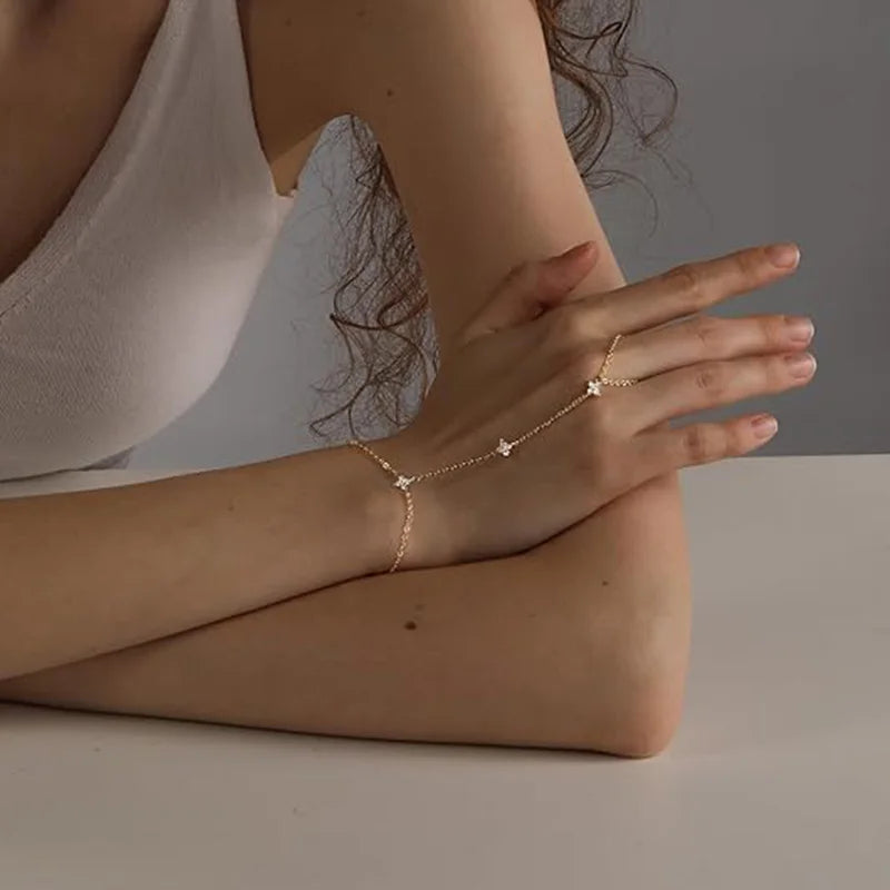 Bracelet chaîne feuille porte-bonheur – vue 4